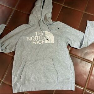 The North Face Hoodie Mens Large Grey Pullover Sweatshirt Logo Graphic